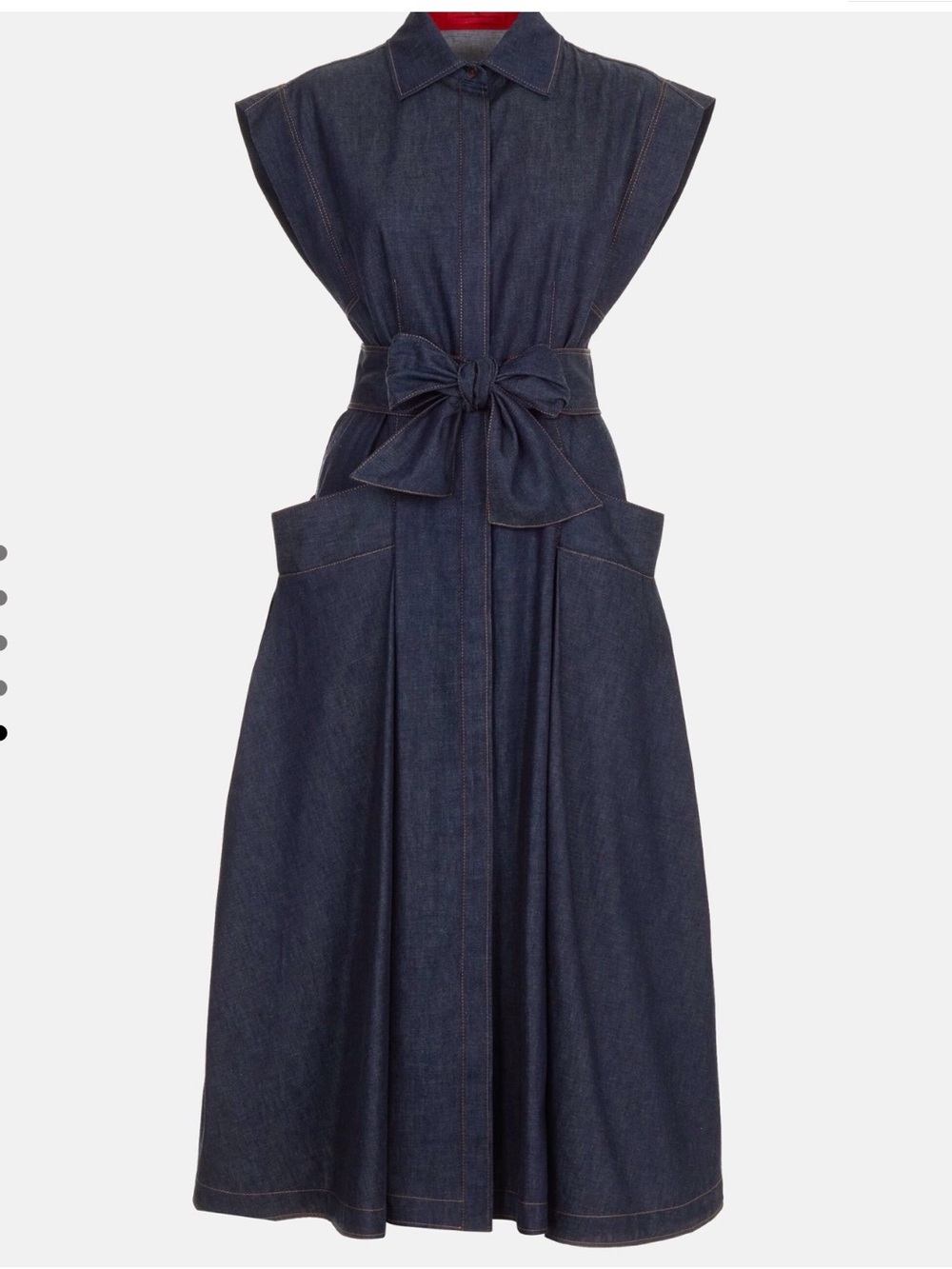 NWT Carolina Herrera Denim Dress With Bow Indigo Blue Size 4 - Picture 5 of 8